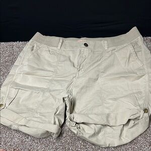 EVRI Tan Cargo Shorts with Rolled Hem